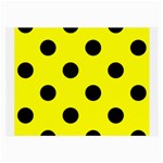 Polka Dots - Black on Yellow Large Glasses Cloth (2 Sides)