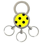Polka Dots - Black on Yellow 3-Ring Key Chain