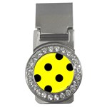 Polka Dots - Black on Yellow Money Clip (CZ)