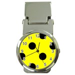 Polka Dots - Black on Yellow Money Clip Watch