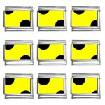 Polka Dots - Black on Yellow 9mm Italian Charm (9 pack)