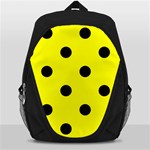 Polka Dots - Black on Yellow Backpack Bag