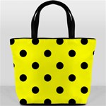 Polka Dots - Black on Yellow Bucket Bag