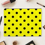 Polka Dots - Black on Yellow Cosmetic Bag (XL)