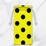Polka Dots - Black on Yellow Jewelry Bag