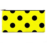 Polka Dots - Black on Yellow Pencil Case