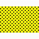 Polka Dots - Black on Yellow Collage 12  x 18 