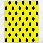 Polka Dots - Black on Yellow Canvas 11  x 14 