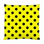 Polka Dots - Black on Yellow Standard Cushion Case (Two Sides)