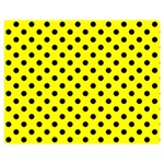 Polka Dots - Black on Yellow Double Sided Flano Blanket (Medium)