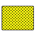 Polka Dots - Black on Yellow Double Sided Fleece Blanket (Small) (Two Sides)