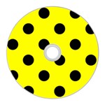 Polka Dots - Black on Yellow CD Wall Clock