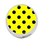 Polka Dots - Black on Yellow 4-Port USB Hub (One Side)
