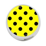 Polka Dots - Black on Yellow 4-Port USB Hub (Two Sides)
