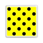 Polka Dots - Black on Yellow Memory Card Reader with Storage (Square)