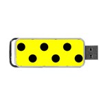 Polka Dots - Black on Yellow Portable USB Flash (One Side)