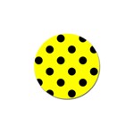 Polka Dots - Black on Yellow Golf Ball Marker