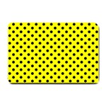 Polka Dots - Black on Yellow Small Doormat