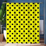 Polka Dots - Black on Yellow Shower Curtain 60  x 72  (Medium)