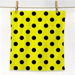 Polka Dots - Black on Yellow Face Towel