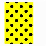 Polka Dots - Black on Yellow Large Garden Flag (Two Sides)
