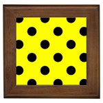 Polka Dots - Black on Yellow Framed Tile