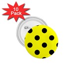 Polka Dots - Black on Yellow 1.75  Button (10 pack)