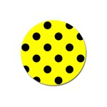 Polka Dots - Black on Yellow Magnet 3  (Round)