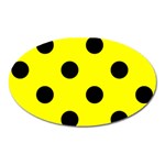 Polka Dots - Black on Yellow Magnet (Oval)
