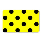 Polka Dots - Black on Yellow Magnet (Rectangular)
