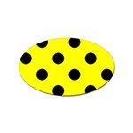 Polka Dots - Black on Yellow Sticker (Oval)