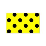 Polka Dots - Black on Yellow Sticker Rectangular (100 pack)
