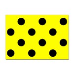 Polka Dots - Black on Yellow Sticker A4 (100 pack)