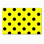 Polka Dots - Black on Yellow Postcard 4  x 6 