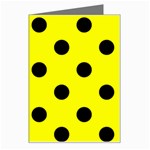 Polka Dots - Black on Yellow Greeting Card