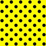 Polka Dots - Black on Yellow ScrapBook Page 8  x 8 