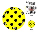 Polka Dots - Black on Yellow Playing Cards 54 (Round)