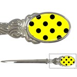 Polka Dots - Black on Yellow Letter Opener