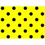 Polka Dots - Black on Yellow Birthday Cake 3D Greeting Card (7x5)