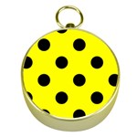 Polka Dots - Black on Yellow Gold Compass