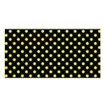 Polka Dots - Yellow on Black Satin Shawl