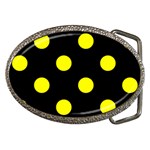 Polka Dots - Yellow on Black Belt Buckle