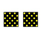 Polka Dots - Yellow on Black Cufflinks (Square)