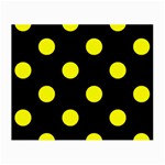 Polka Dots - Yellow on Black Small Glasses Cloth (2 Sides)