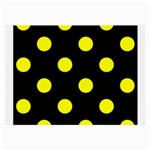 Polka Dots - Yellow on Black Large Glasses Cloth (2 Sides)