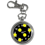 Polka Dots - Yellow on Black Key Chain Watch