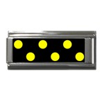 Polka Dots - Yellow on Black Superlink Italian Charm (9mm)