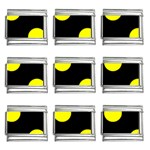 Polka Dots - Yellow on Black 9mm Italian Charm (9 pack)