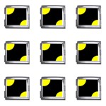 Polka Dots - Yellow on Black Mega Link Italian Charm (9 pack)