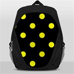 Polka Dots - Yellow on Black Backpack Bag
